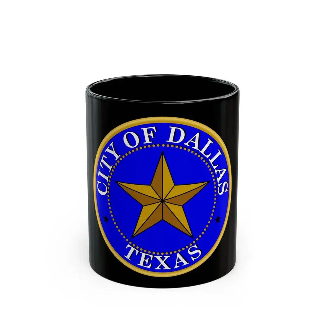 Seal of Dallas - Black Coffee Mug 11oz - Go Mug Yourself