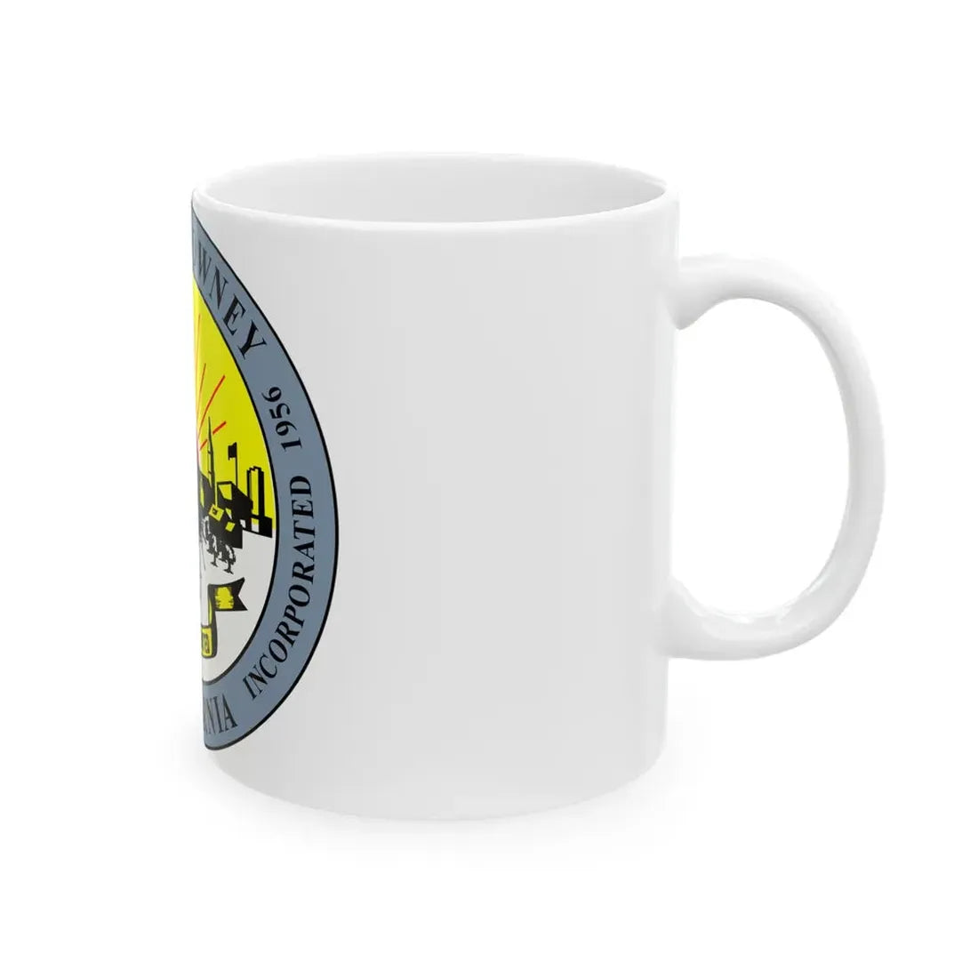 Seal of Downey California - White Coffee Mug - Go Mug Yourself