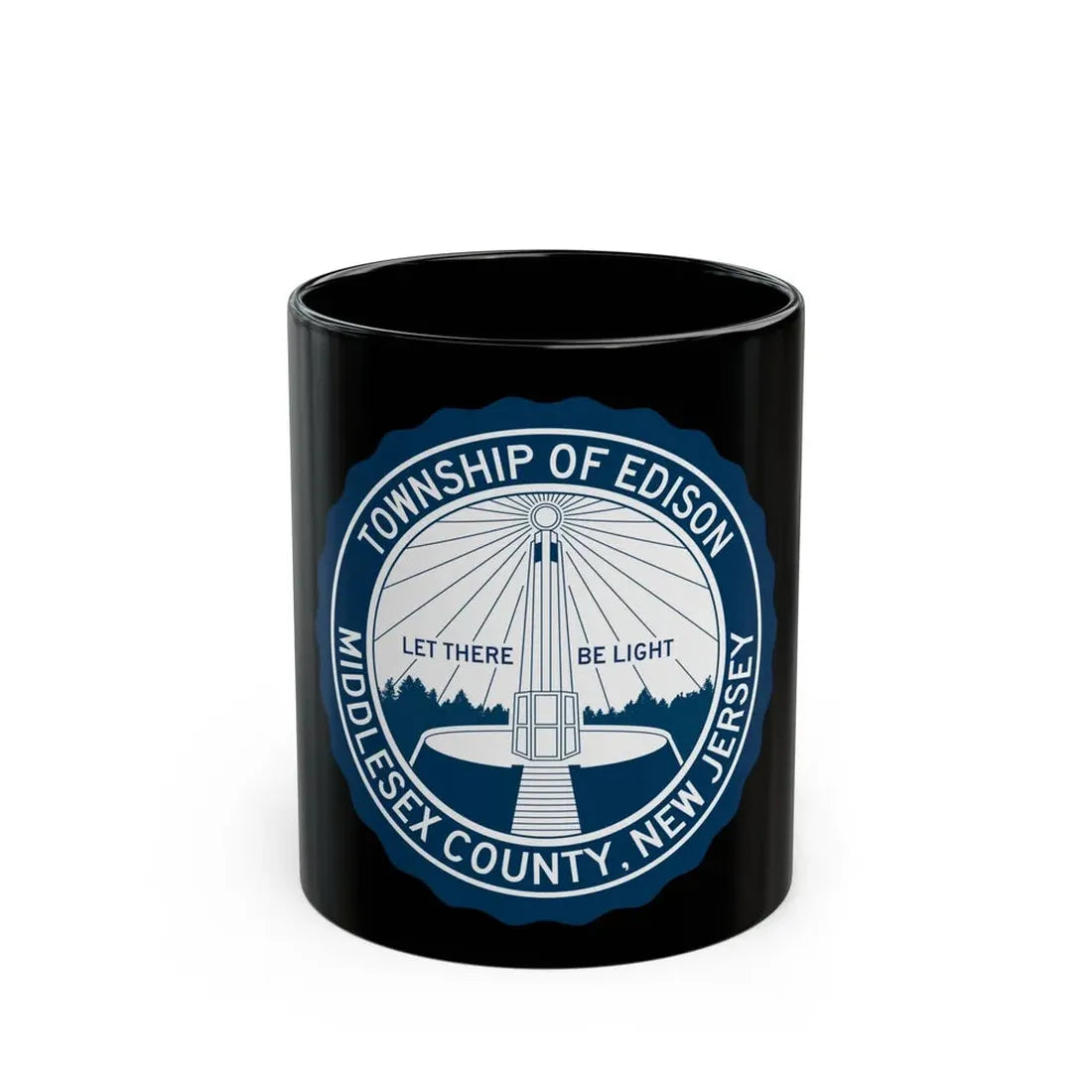 Seal of Edison NJ - Black Coffee Mug 11oz - Go Mug Yourself