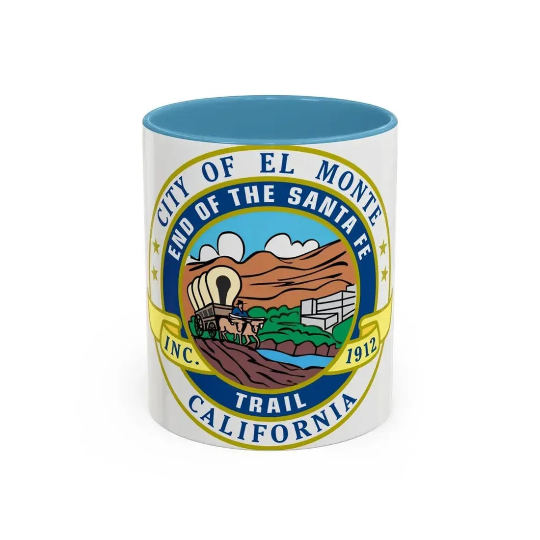 Seal of El Monte California - Accent Coffee Mug 11oz Light Blue - Go Mug Yourself