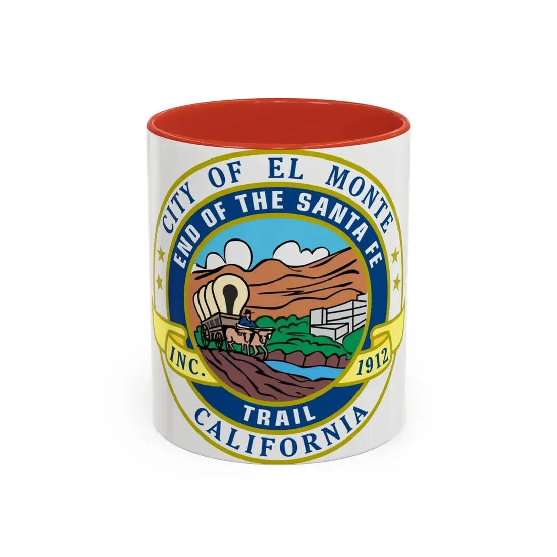 Seal of El Monte California - Accent Coffee Mug 11oz Red - Go Mug Yourself