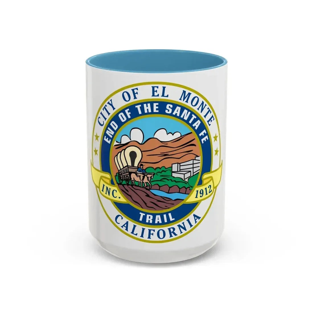Seal of El Monte California - Accent Coffee Mug 15oz Light Blue - Go Mug Yourself