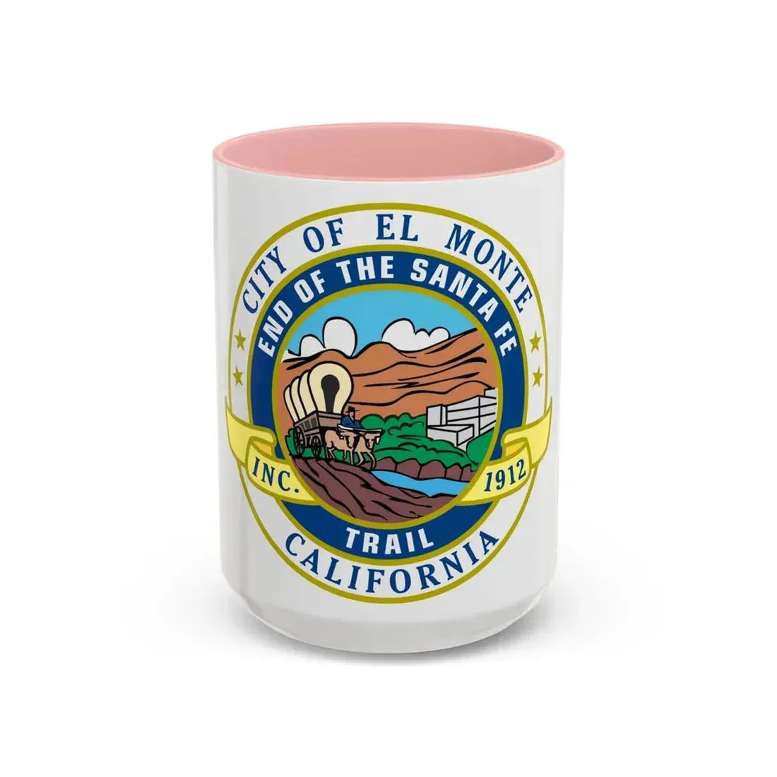 Seal of El Monte California - Accent Coffee Mug 15oz Pink - Go Mug Yourself