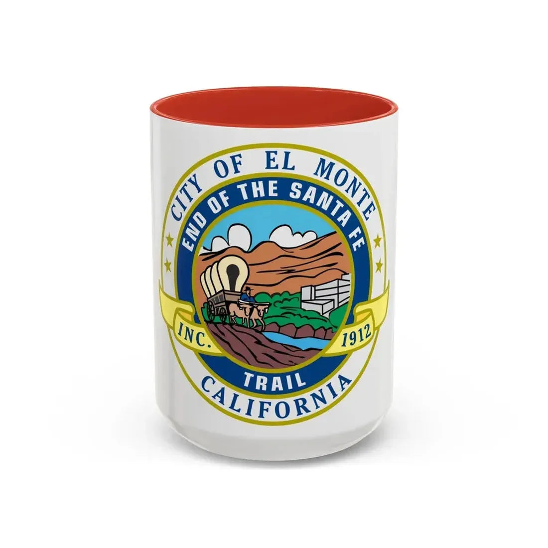 Seal of El Monte California - Accent Coffee Mug 15oz Red - Go Mug Yourself