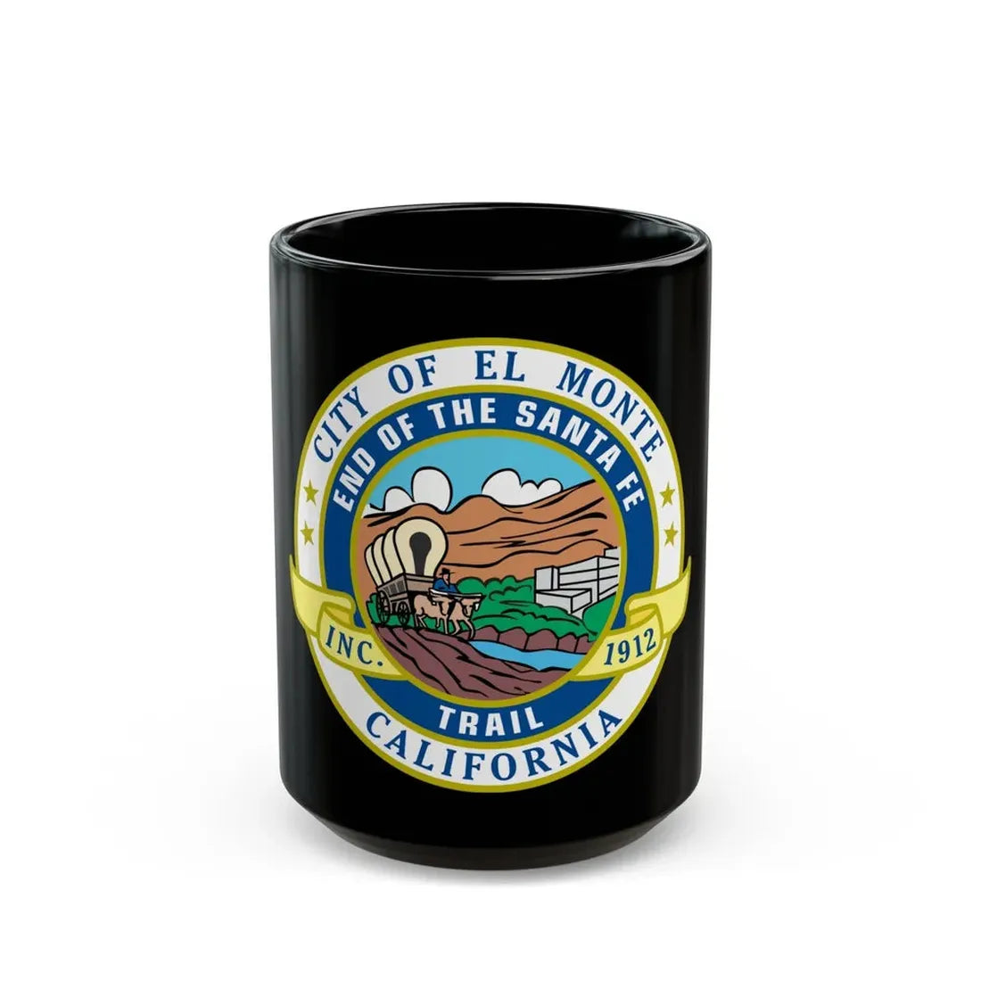 Seal of El Monte California - Black Coffee Mug 15oz - Go Mug Yourself