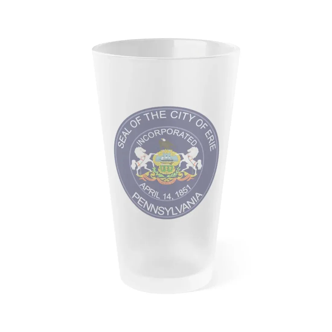 Seal of Erie Pennsylvania - Frosted Pint Glass 16oz 16oz Frosted - Go Mug Yourself