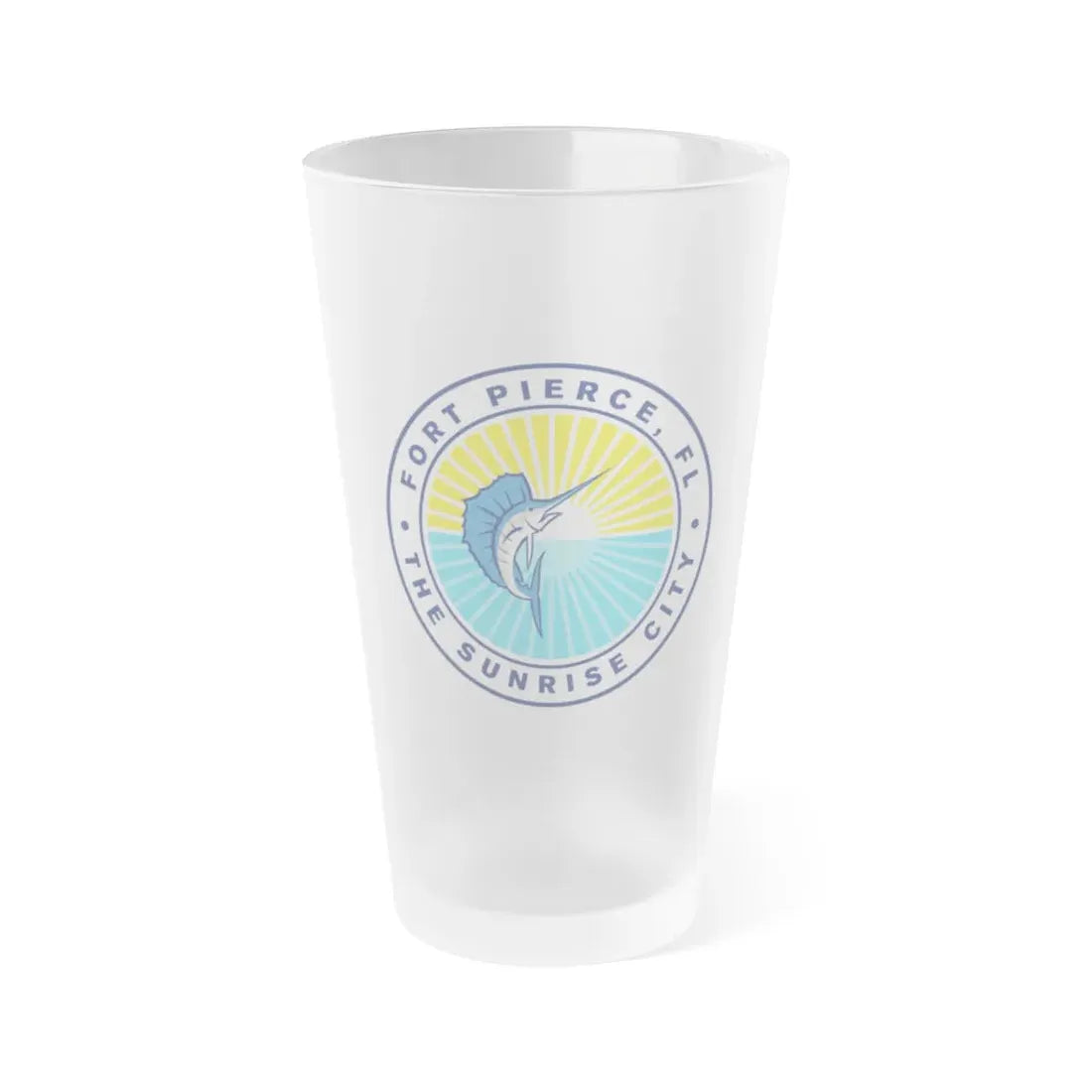 Seal of Fort Pierce Florida - Frosted Pint Glass 16oz 16oz Frosted - Go Mug Yourself