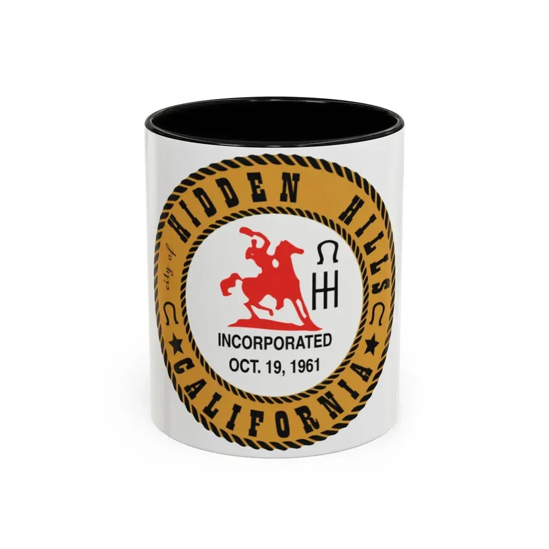 Seal of Hidden Hills California - Accent Coffee Mug 11oz Black - Go Mug Yourself