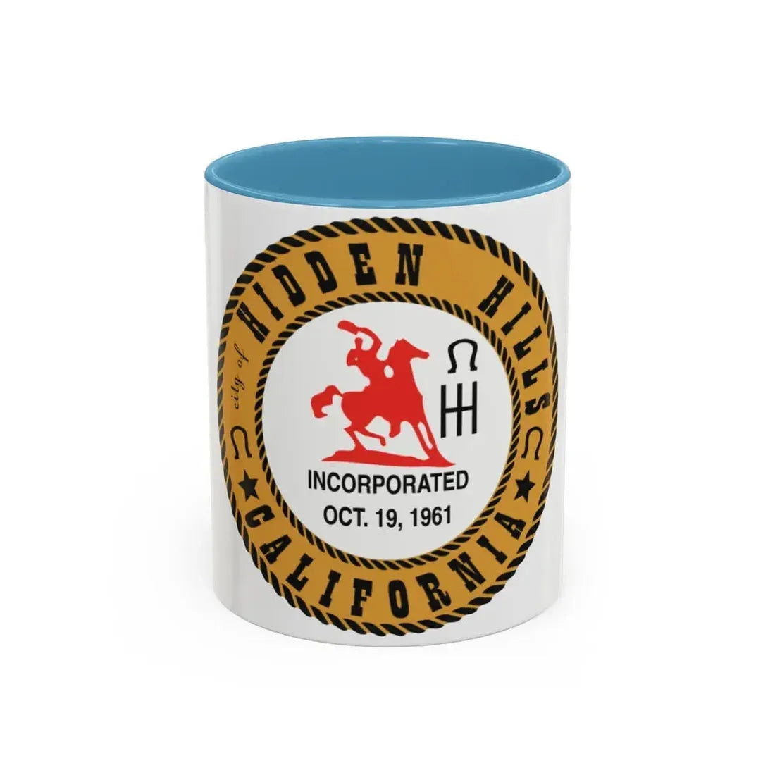 Seal of Hidden Hills California - Accent Coffee Mug 11oz Light Blue - Go Mug Yourself