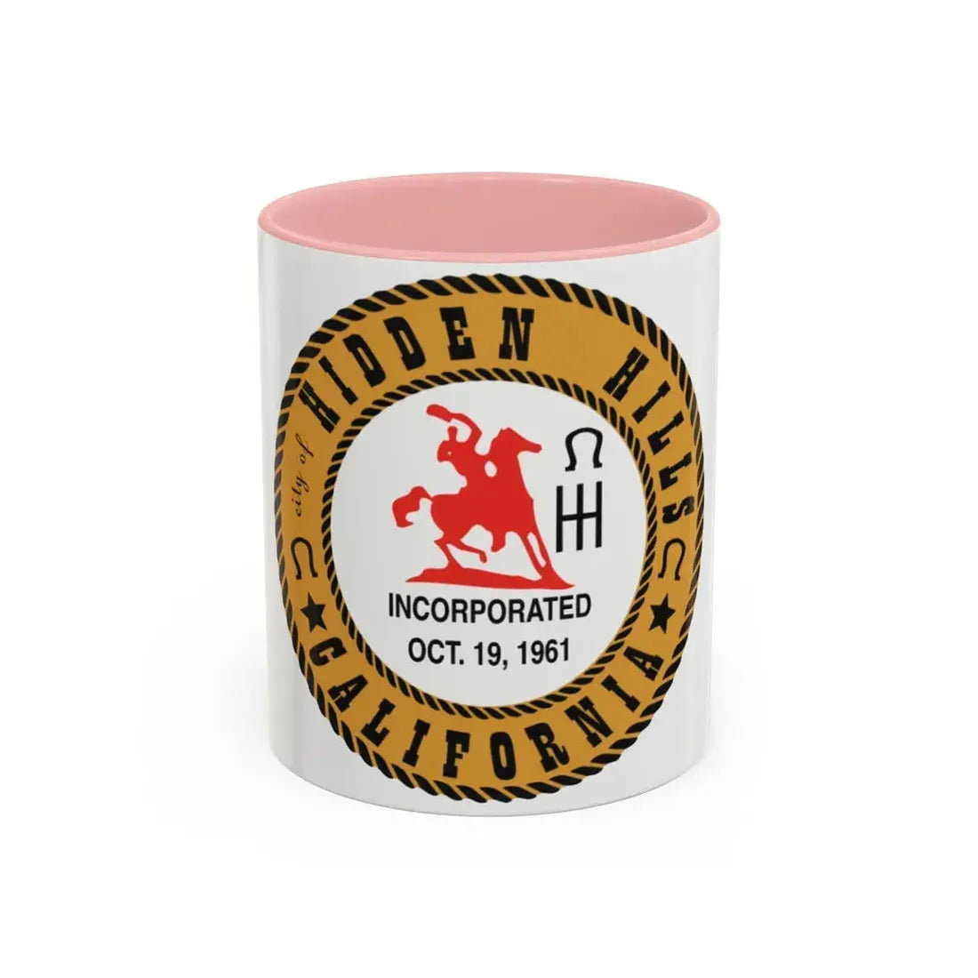 Seal of Hidden Hills California - Accent Coffee Mug 11oz Pink - Go Mug Yourself