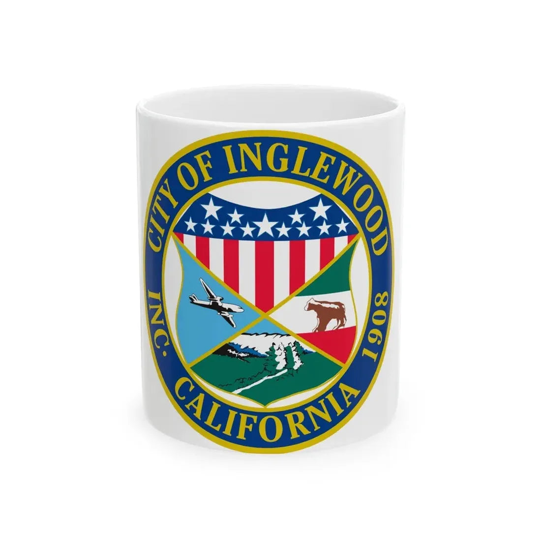 Seal of Inglewood California - White Coffee Mug 11oz - Go Mug Yourself