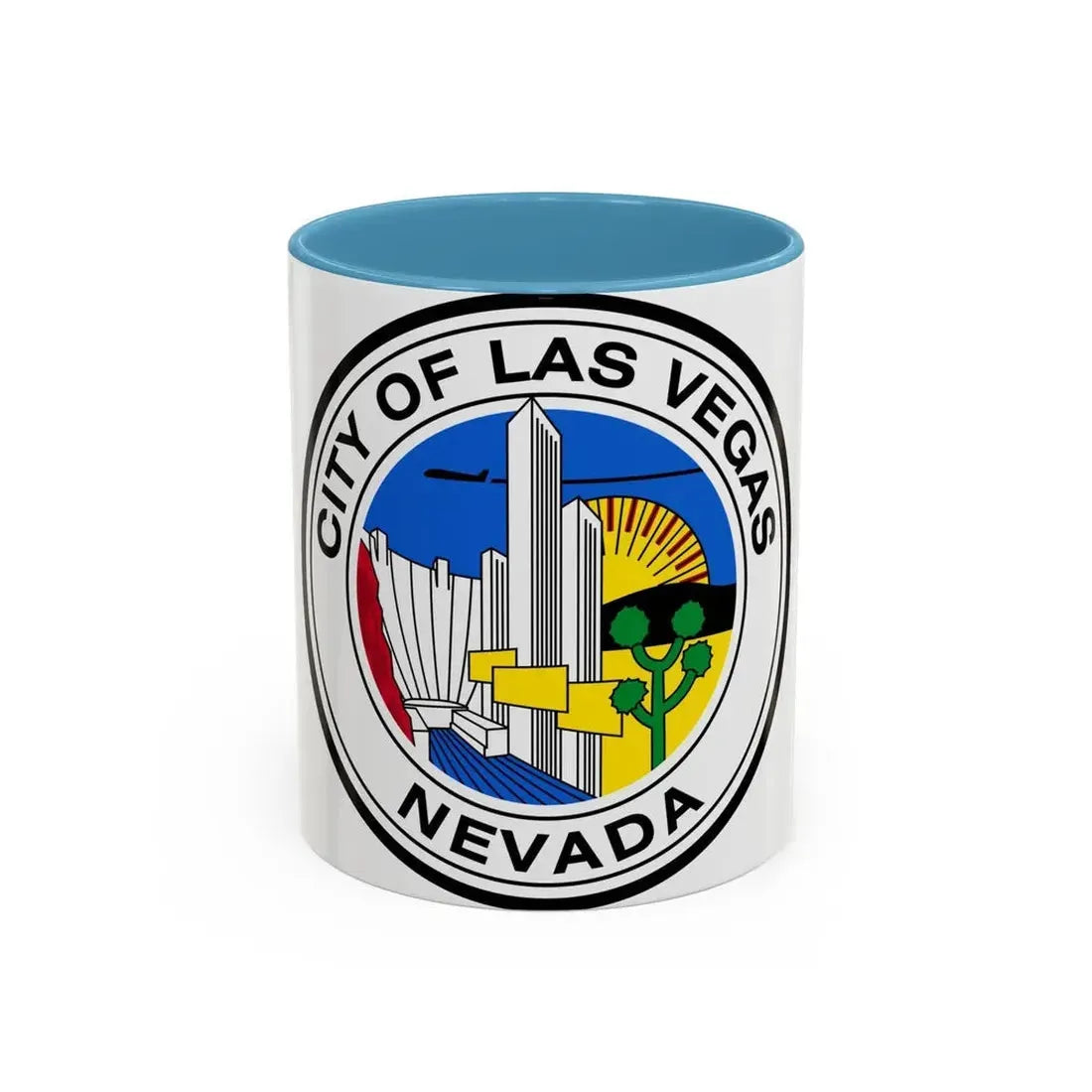 Seal of Las Vegas Nevada - Accent Coffee Mug 11oz Light Blue - Go Mug Yourself