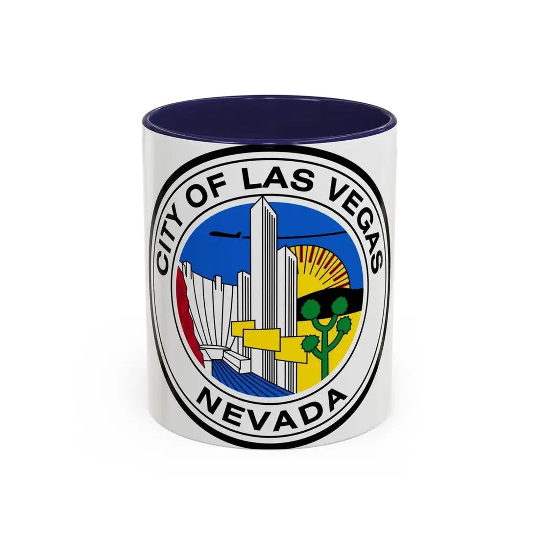Seal of Las Vegas Nevada - Accent Coffee Mug 11oz Navy - Go Mug Yourself