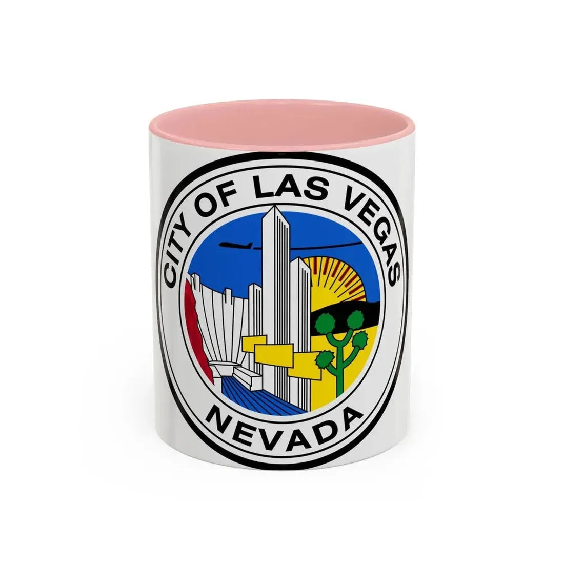 Seal of Las Vegas Nevada - Accent Coffee Mug 11oz Pink - Go Mug Yourself