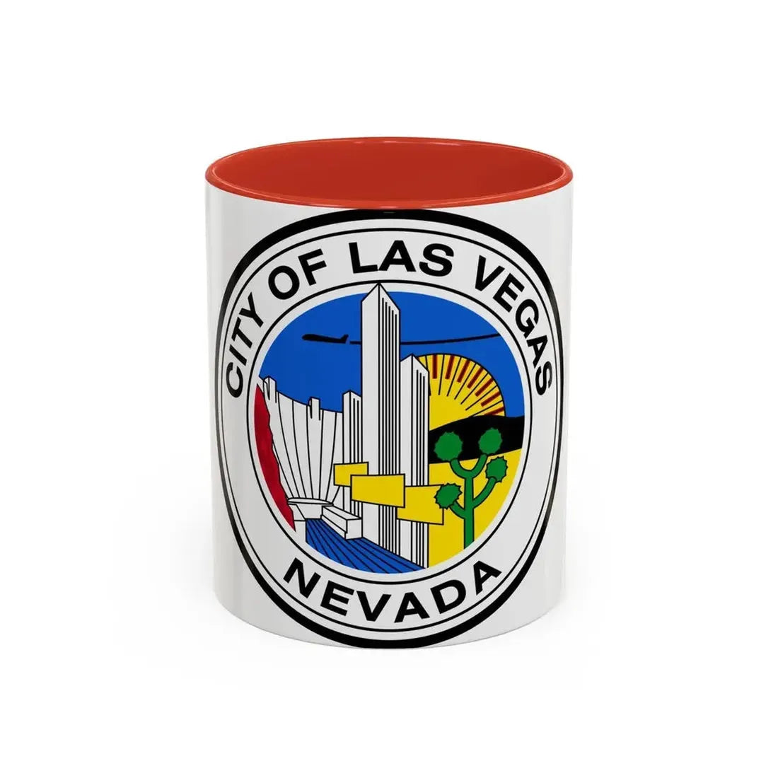 Seal of Las Vegas Nevada - Accent Coffee Mug 11oz Red - Go Mug Yourself