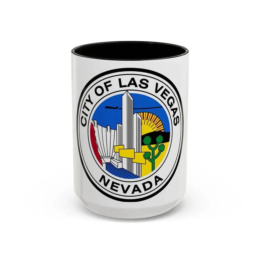 Seal of Las Vegas Nevada - Accent Coffee Mug 15oz Black - Go Mug Yourself