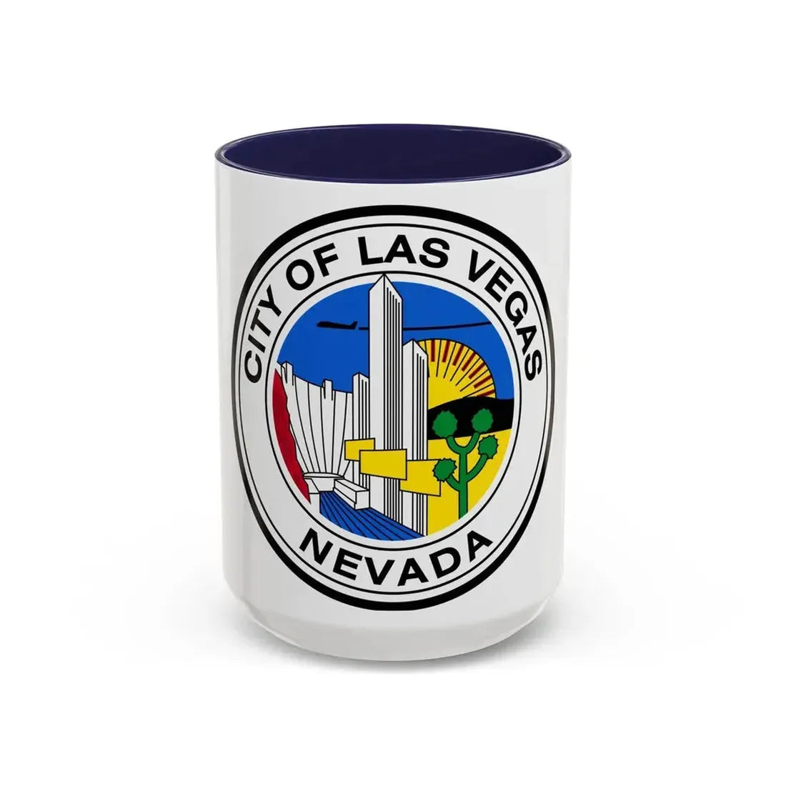 Seal of Las Vegas Nevada - Accent Coffee Mug 15oz Navy - Go Mug Yourself
