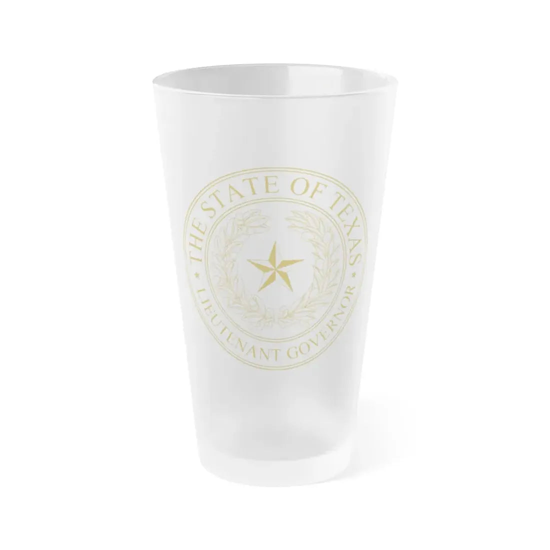 Seal of Lt Governor of Texas - Frosted Pint Glass 16oz 16oz Frosted - Go Mug Yourself