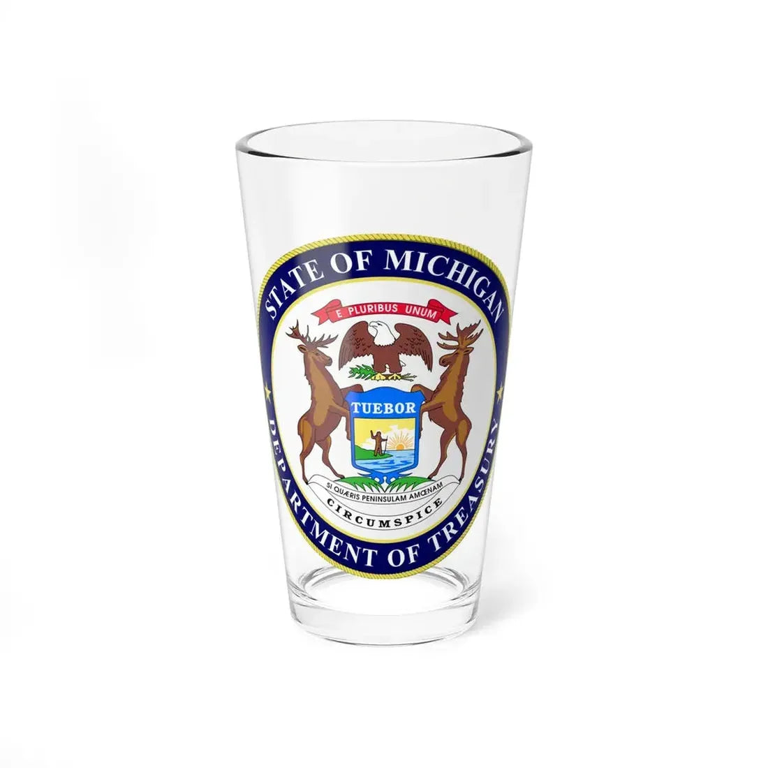 Seal of Michigan Department of Treasury - Pint Glass 16oz 16oz - Go Mug Yourself