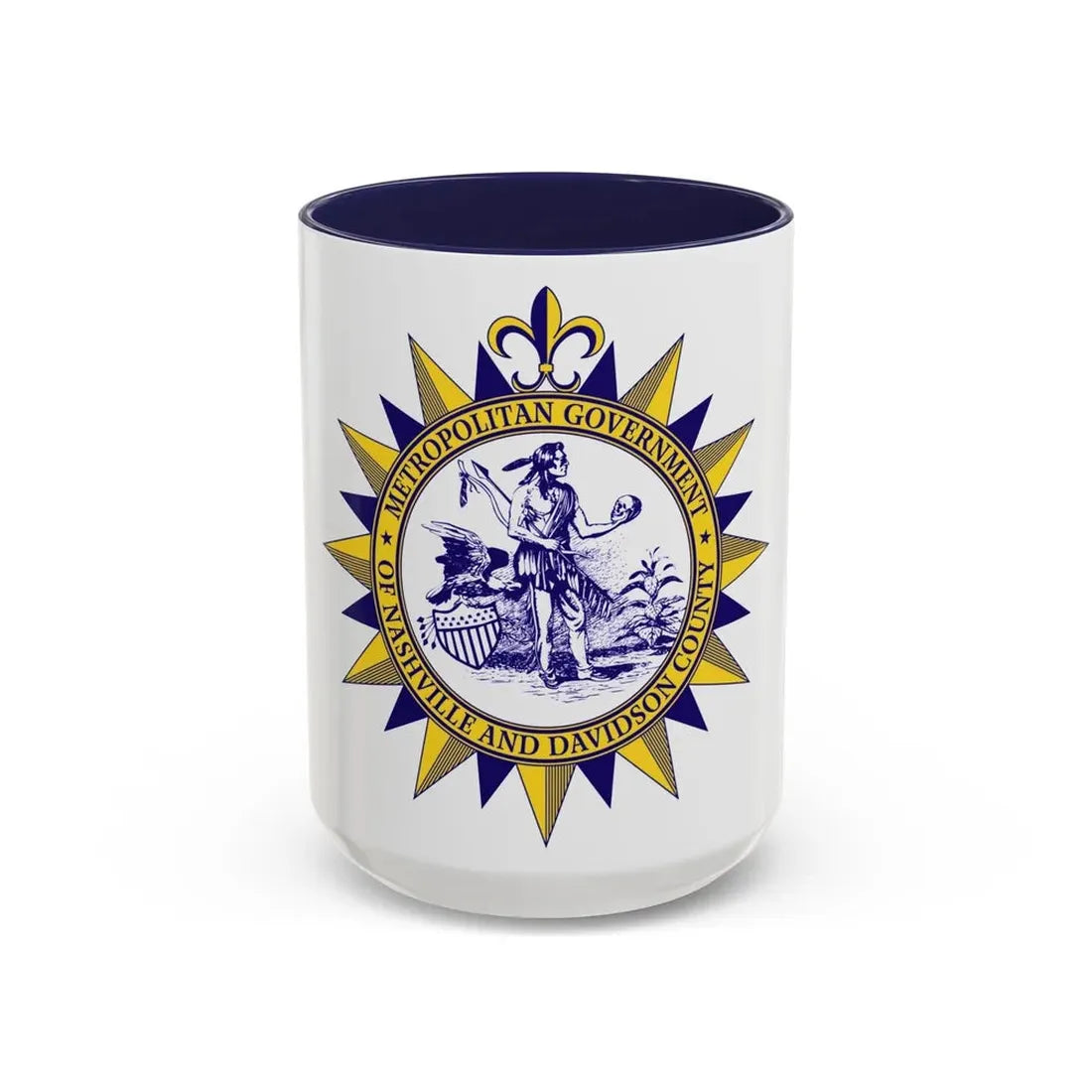 Seal of Nashville Tennessee - Accent Coffee Mug 15oz Navy - Go Mug Yourself
