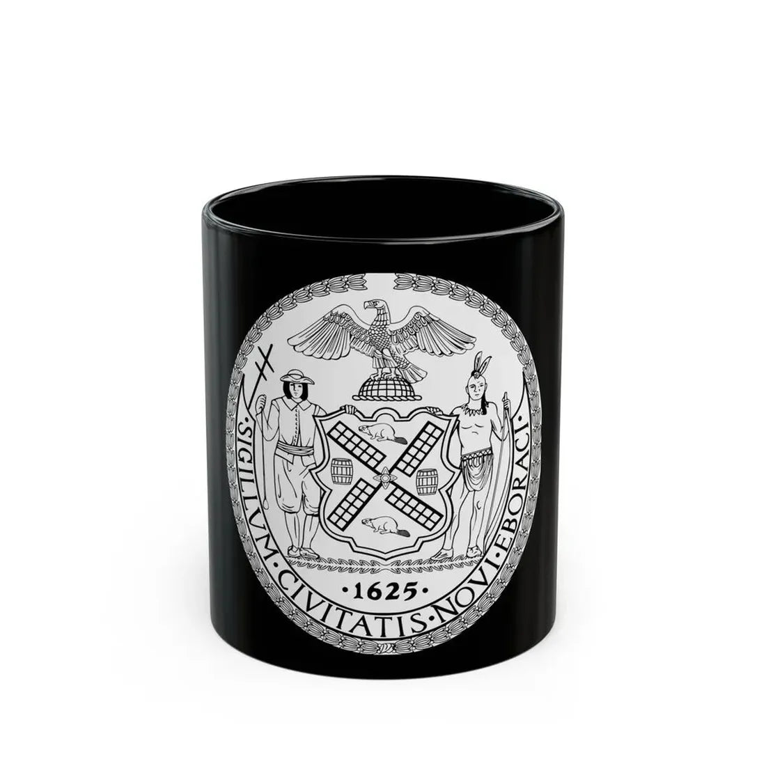 Seal of New York City BW - Black Coffee Mug 11oz - Go Mug Yourself