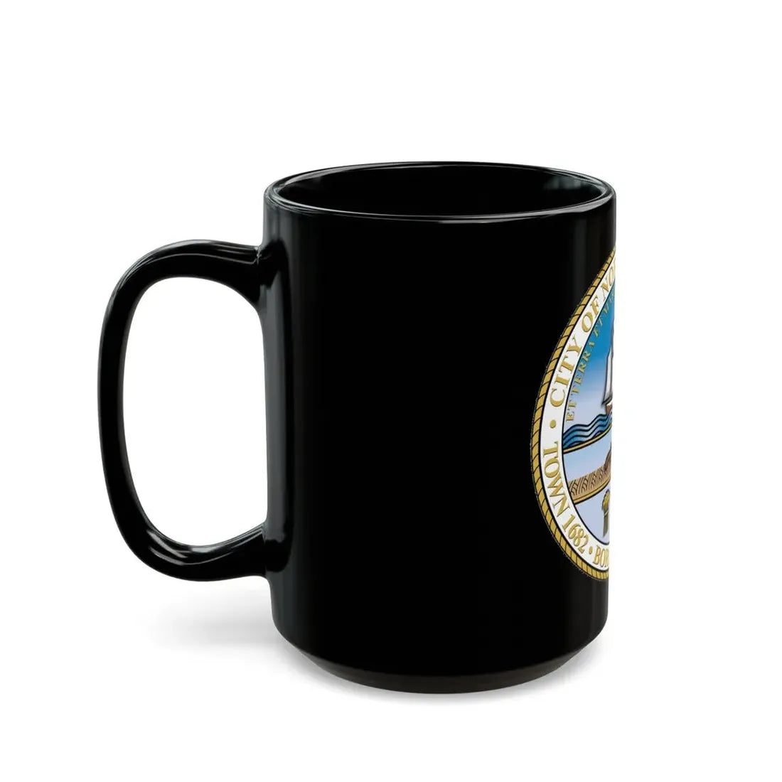 Seal of Norfolk Virginia - Black Coffee Mug - Go Mug Yourself