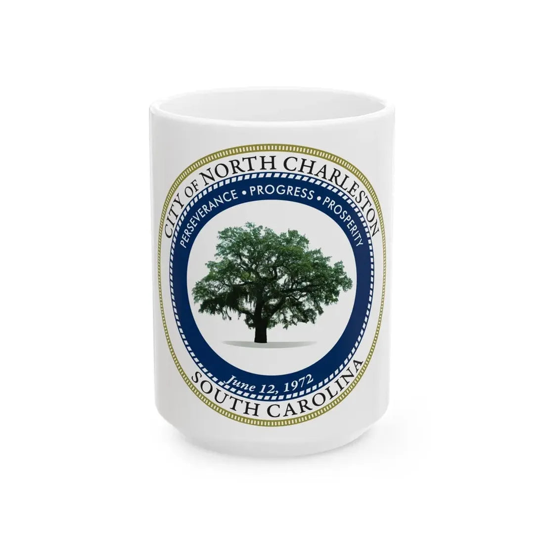 Seal of North Charleston South Carolina - White Coffee Mug 15oz - Go Mug Yourself