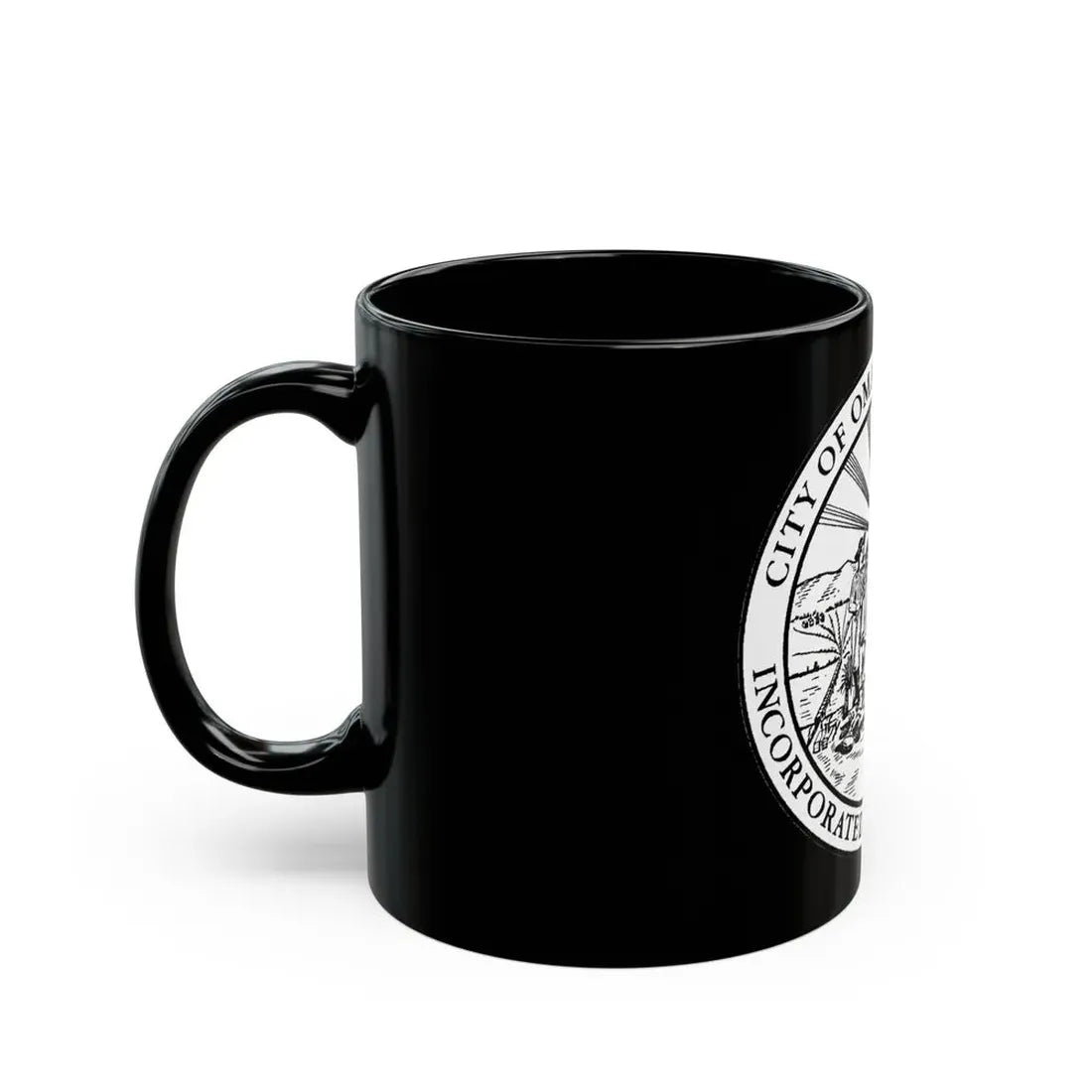 Seal of Omaha Nebraska - Black Coffee Mug - Go Mug Yourself