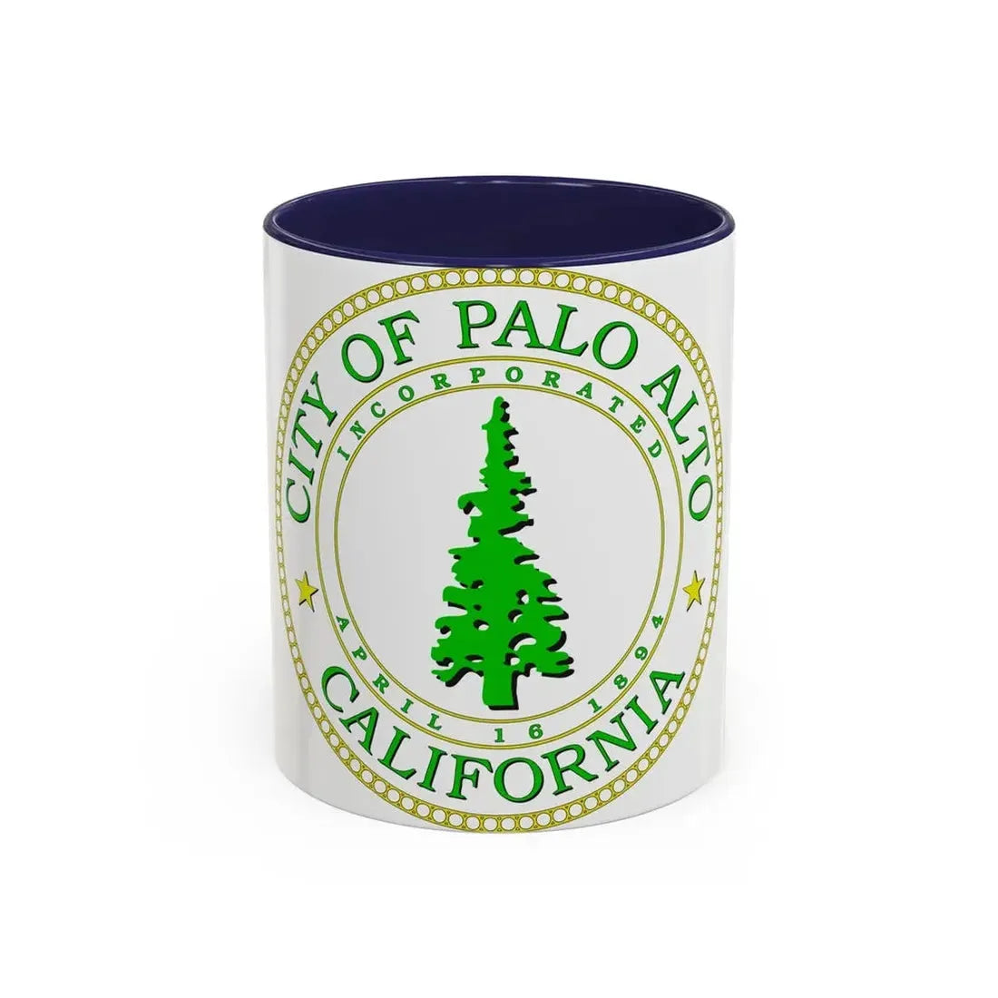 Seal of Palo Alto California - Accent Coffee Mug 11oz Navy - Go Mug Yourself