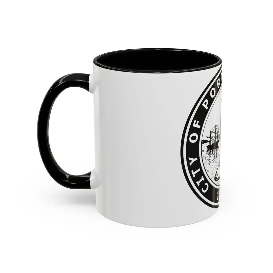 Seal of Portland Oregon - Accent Coffee Mug - Go Mug Yourself