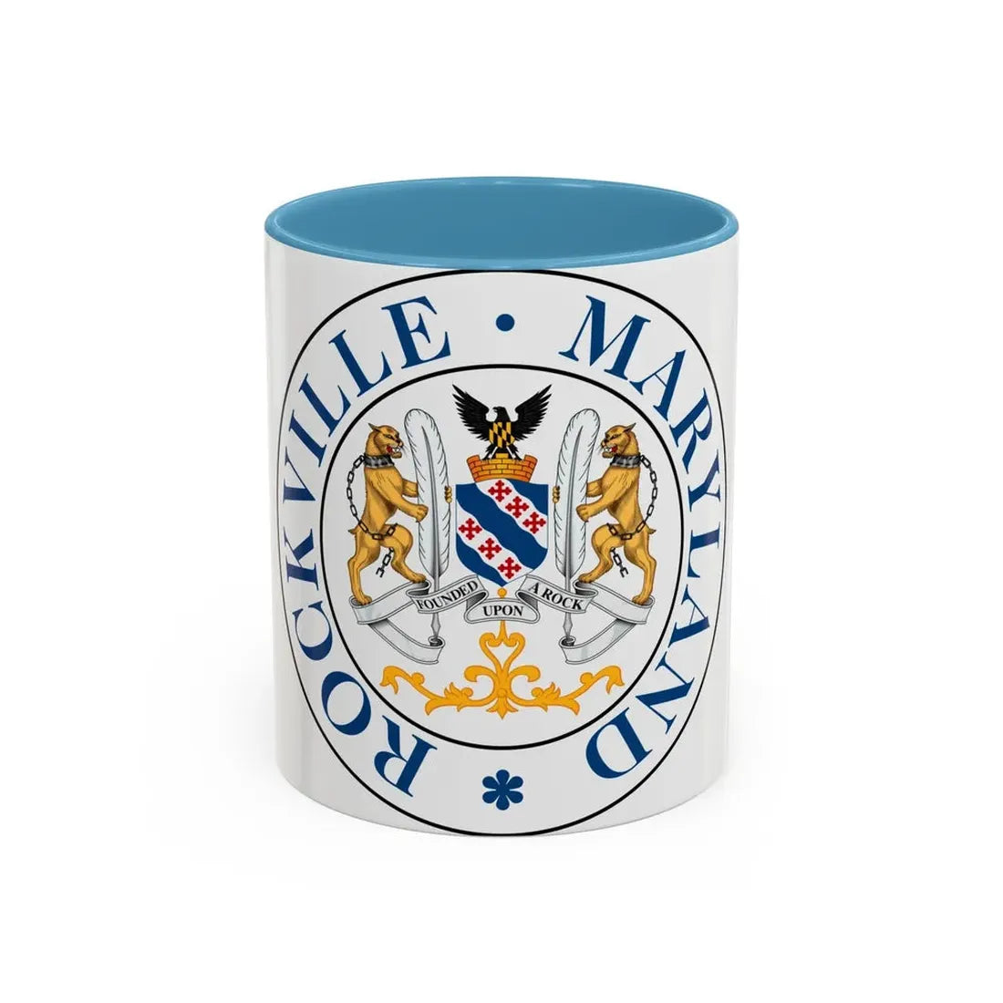 Seal of Rockville Maryland - Accent Coffee Mug 11oz Light Blue - Go Mug Yourself