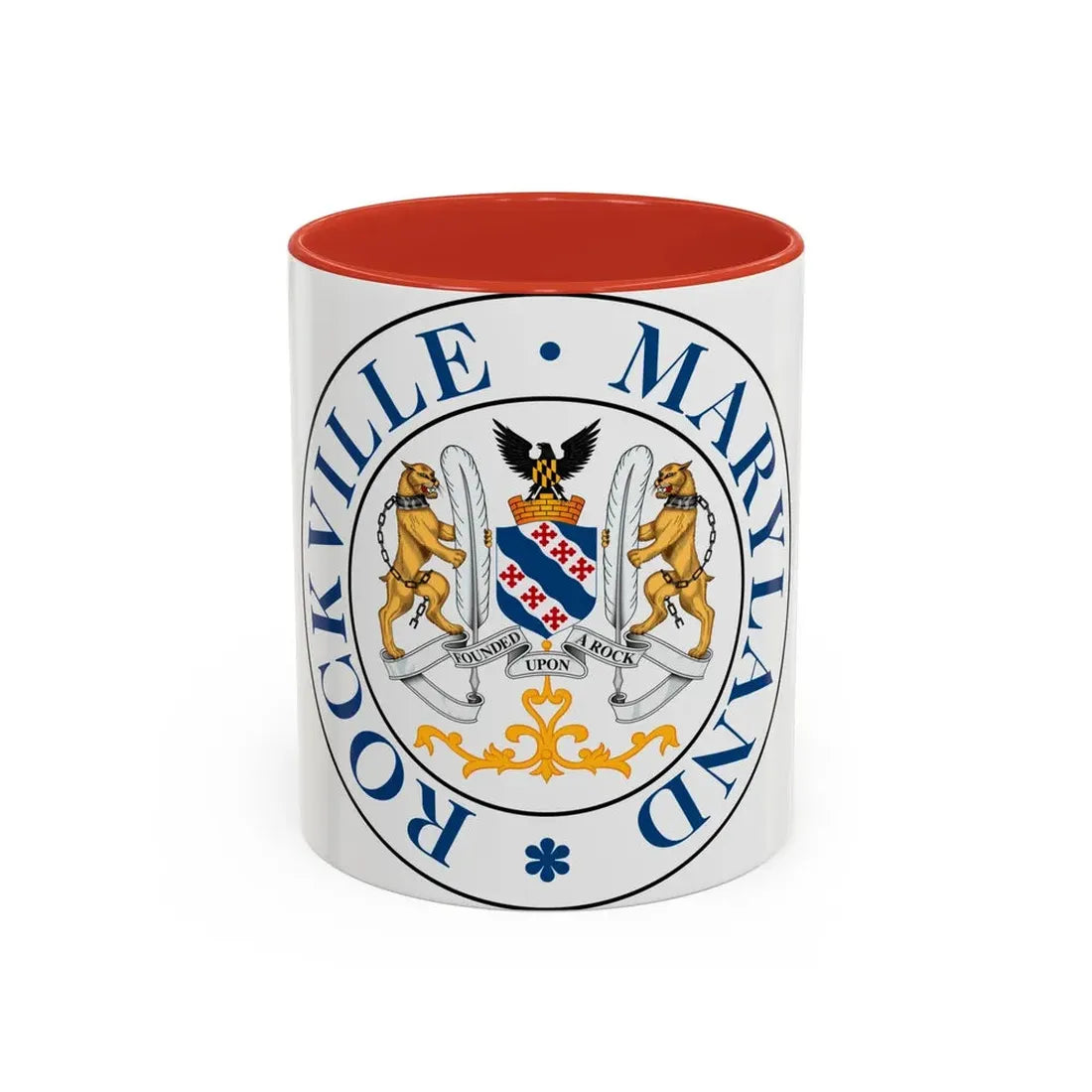 Seal of Rockville Maryland - Accent Coffee Mug 11oz Red - Go Mug Yourself