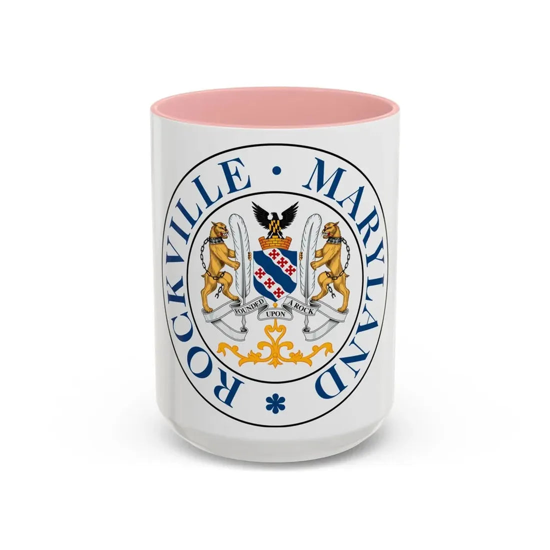 Seal of Rockville Maryland - Accent Coffee Mug 15oz Pink - Go Mug Yourself