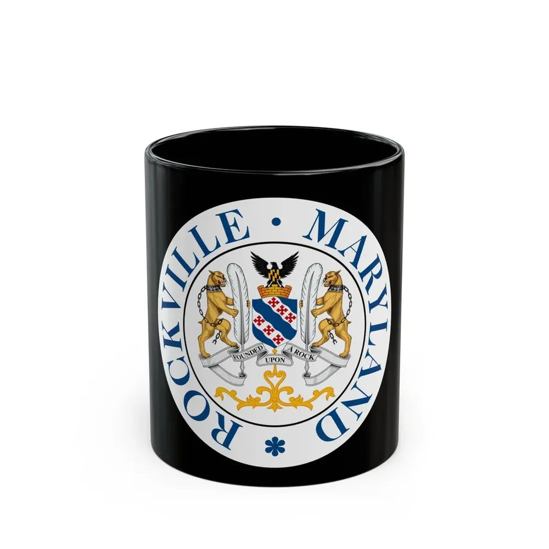 Seal of Rockville Maryland - Black Coffee Mug 11oz - Go Mug Yourself