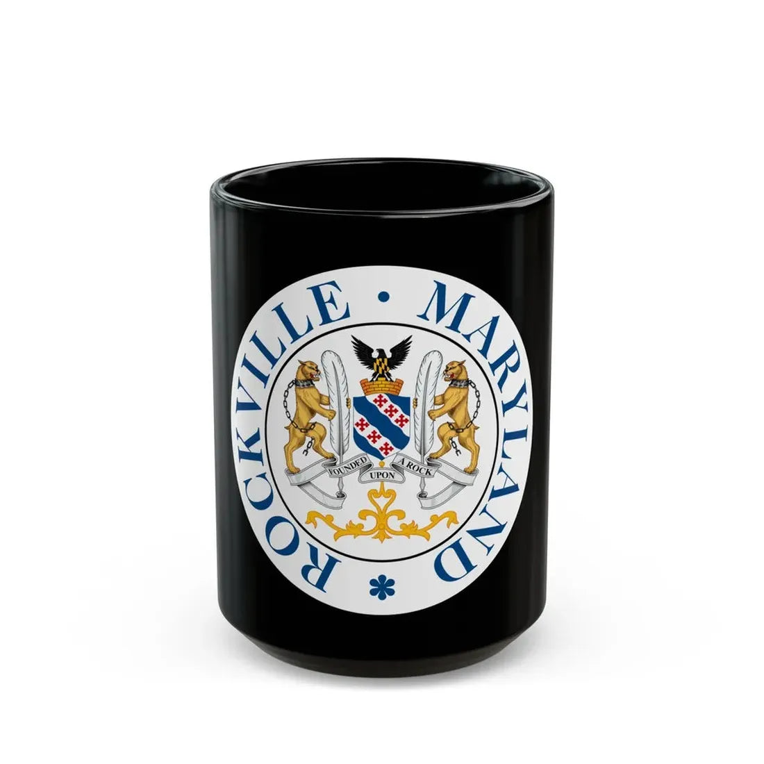 Seal of Rockville Maryland - Black Coffee Mug 15oz - Go Mug Yourself