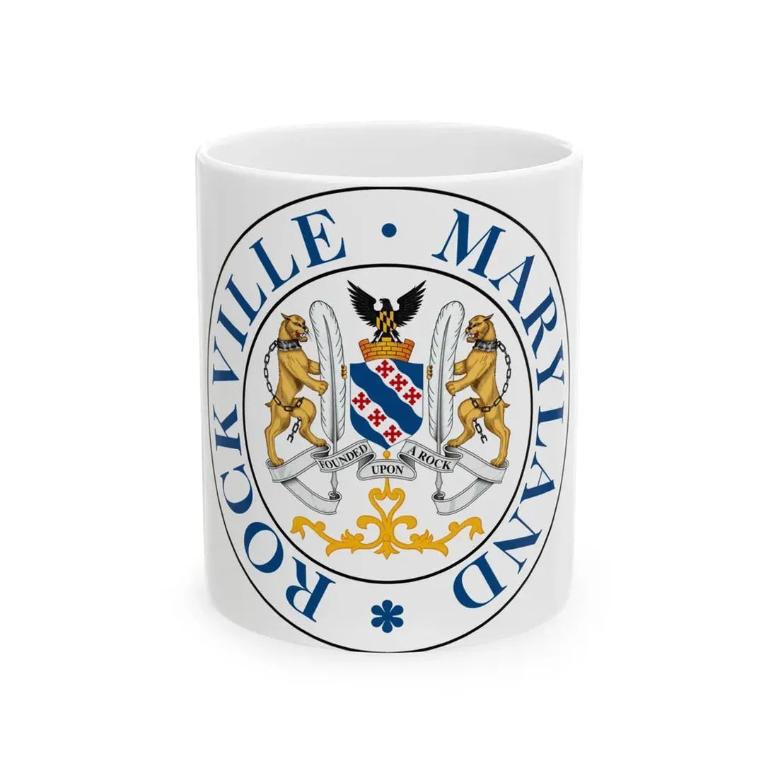 Seal of Rockville Maryland - White Coffee Mug 11oz - Go Mug Yourself