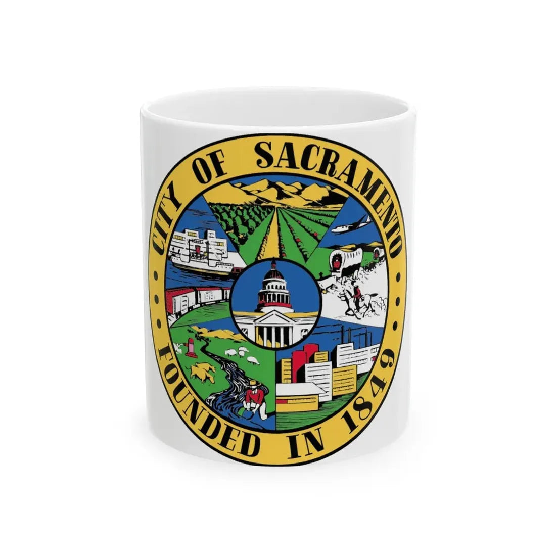 Seal of Sacramento California - White Coffee Mug 11oz - Go Mug Yourself