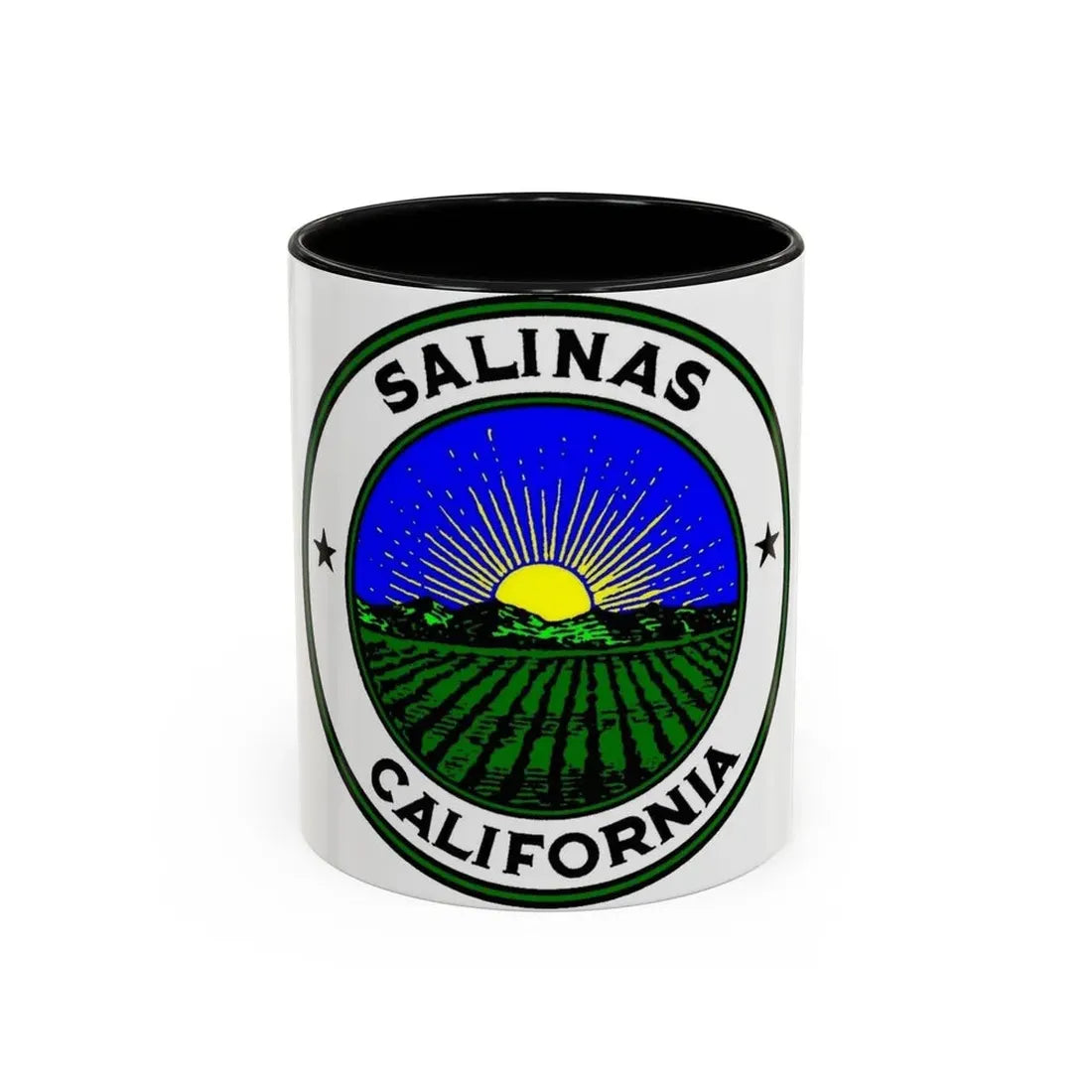 Seal of Salinas California - Accent Coffee Mug 11oz Black - Go Mug Yourself