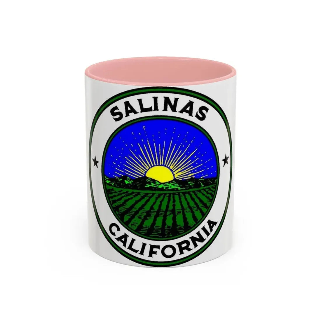 Seal of Salinas California - Accent Coffee Mug 11oz Pink - Go Mug Yourself