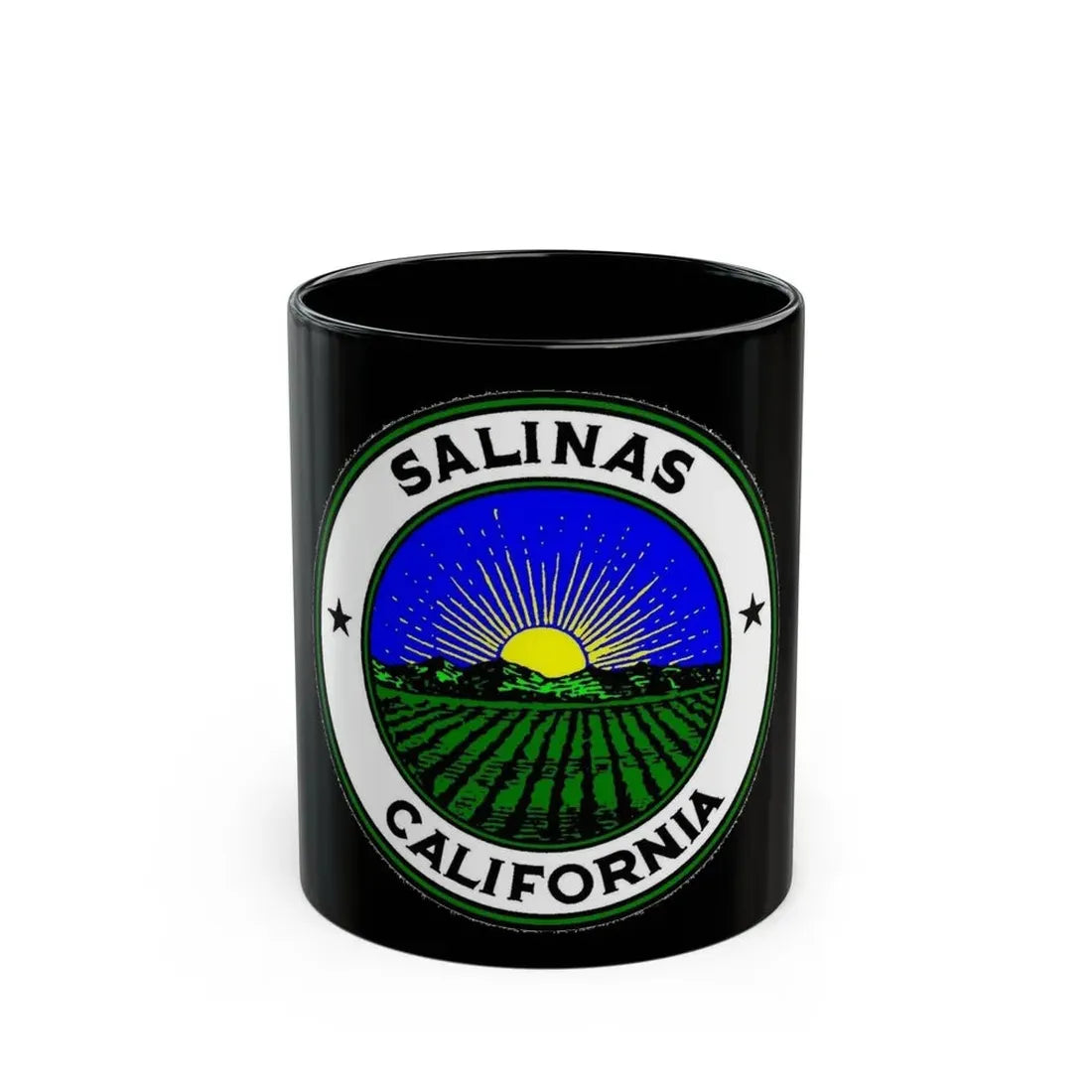 Seal of Salinas California - Black Coffee Mug 11oz - Go Mug Yourself