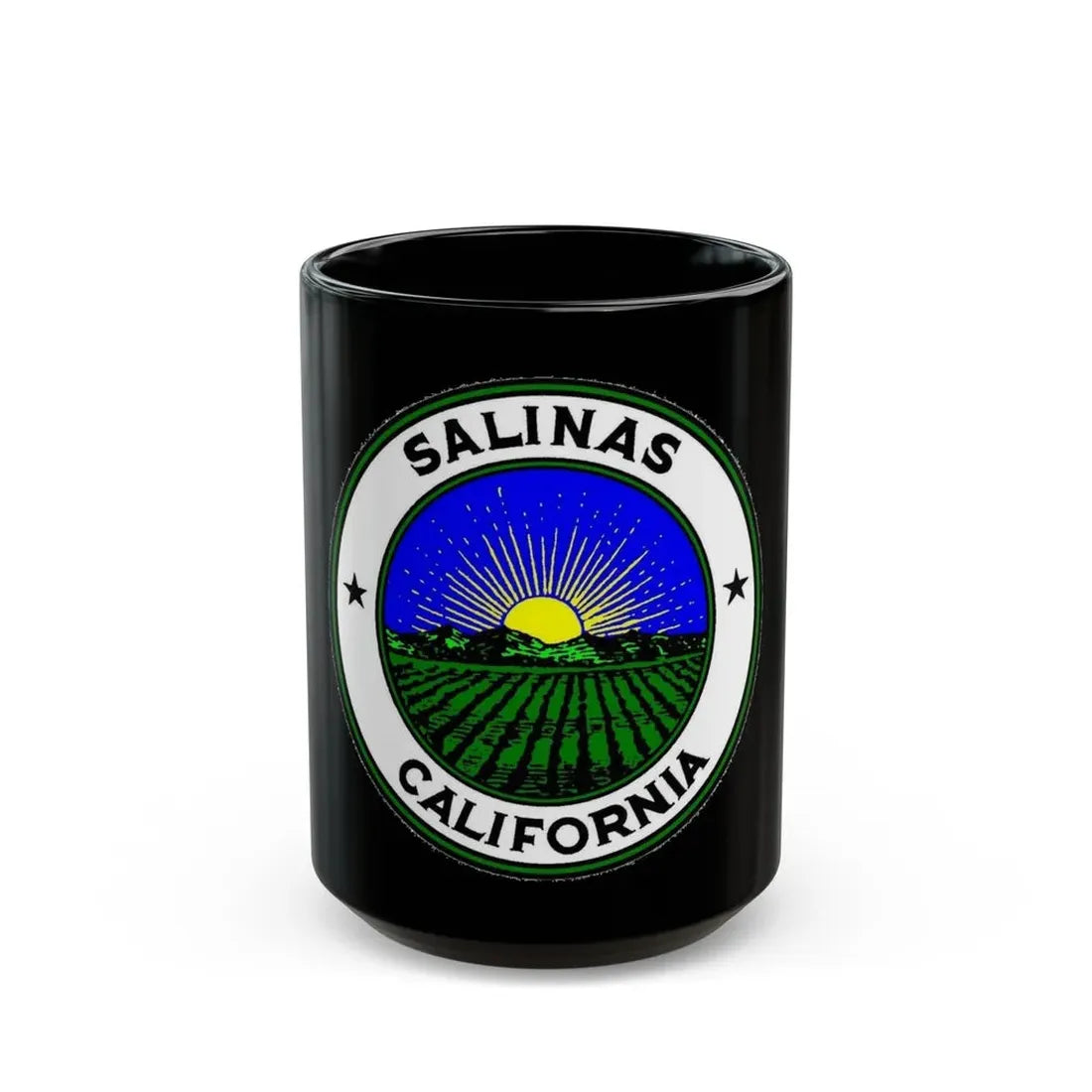 Seal of Salinas California - Black Coffee Mug 15oz - Go Mug Yourself