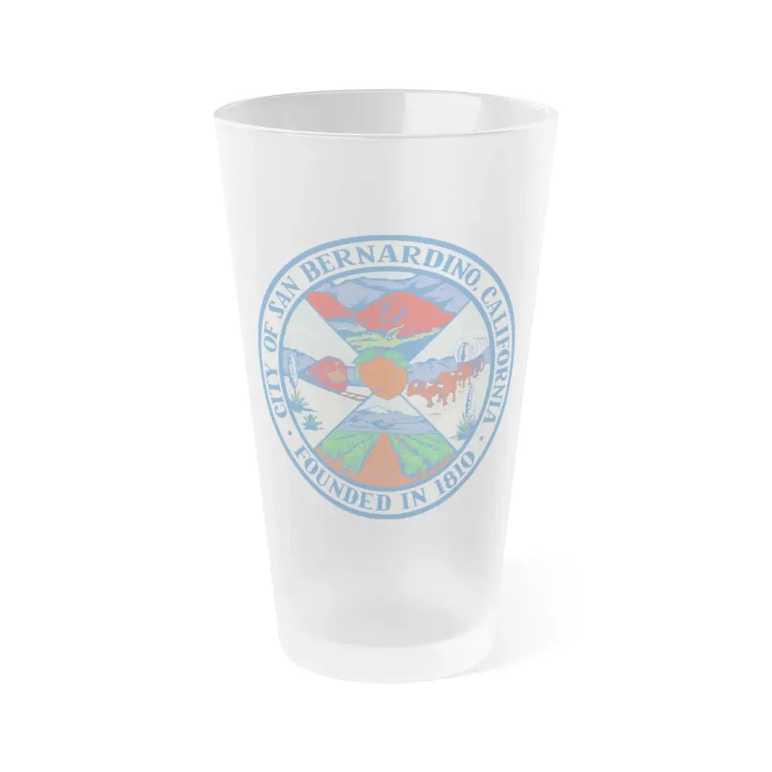 Seal of San Bernardino California - Frosted Pint Glass 16oz 16oz Frosted - Go Mug Yourself