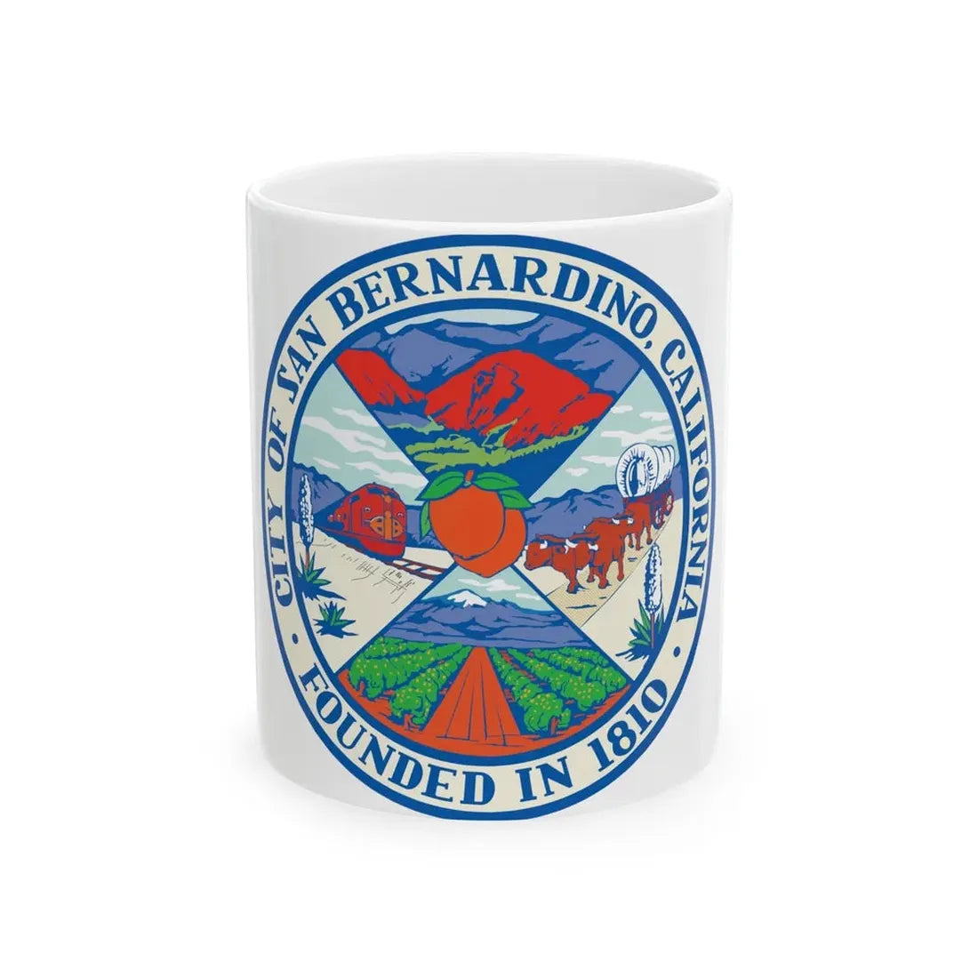 Seal of San Bernardino California - White Coffee Mug 11oz - Go Mug Yourself