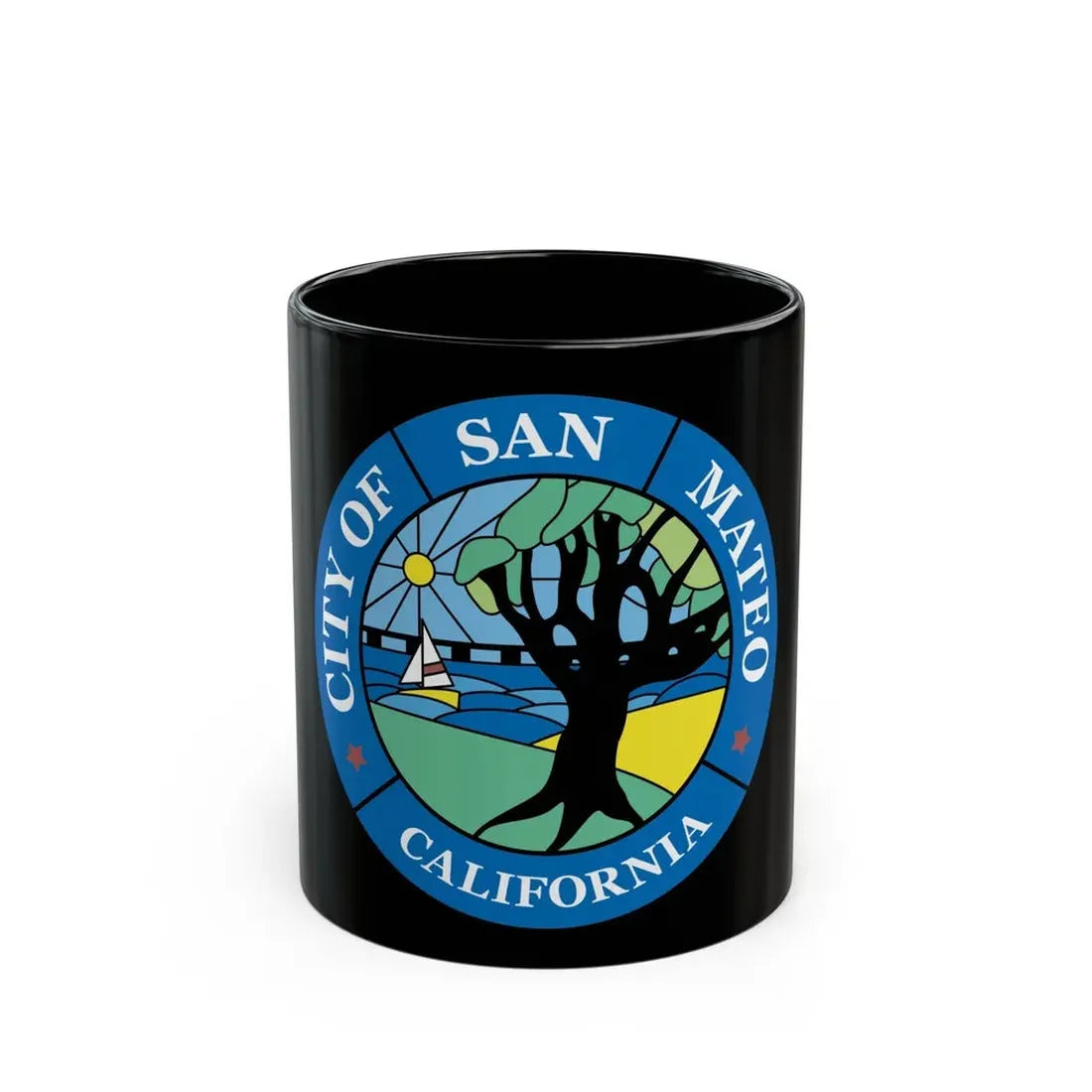 Seal of San Mateo California - Black Coffee Mug 11oz - Go Mug Yourself