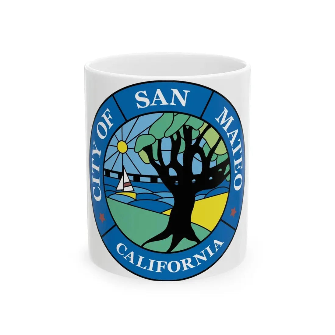Seal of San Mateo California - White Coffee Mug 11oz - Go Mug Yourself
