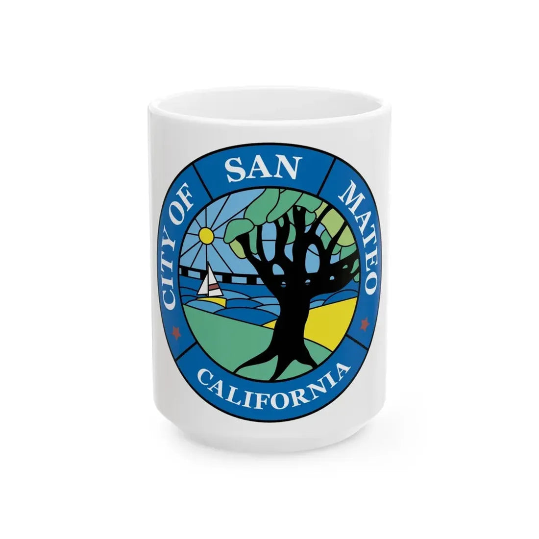 Seal of San Mateo California - White Coffee Mug 15oz - Go Mug Yourself