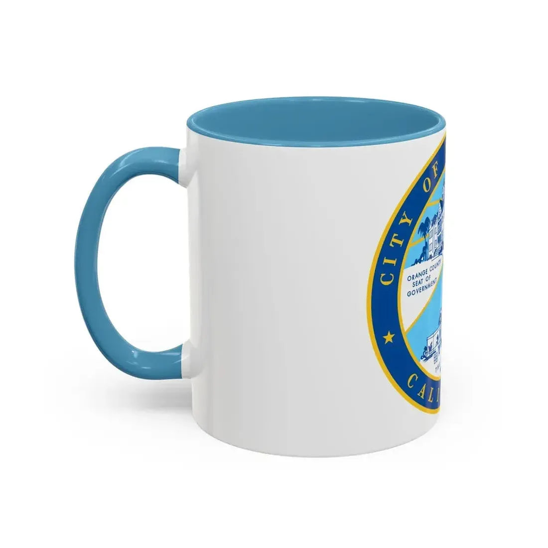 Seal of Santa Ana California - Accent Coffee Mug - Go Mug Yourself