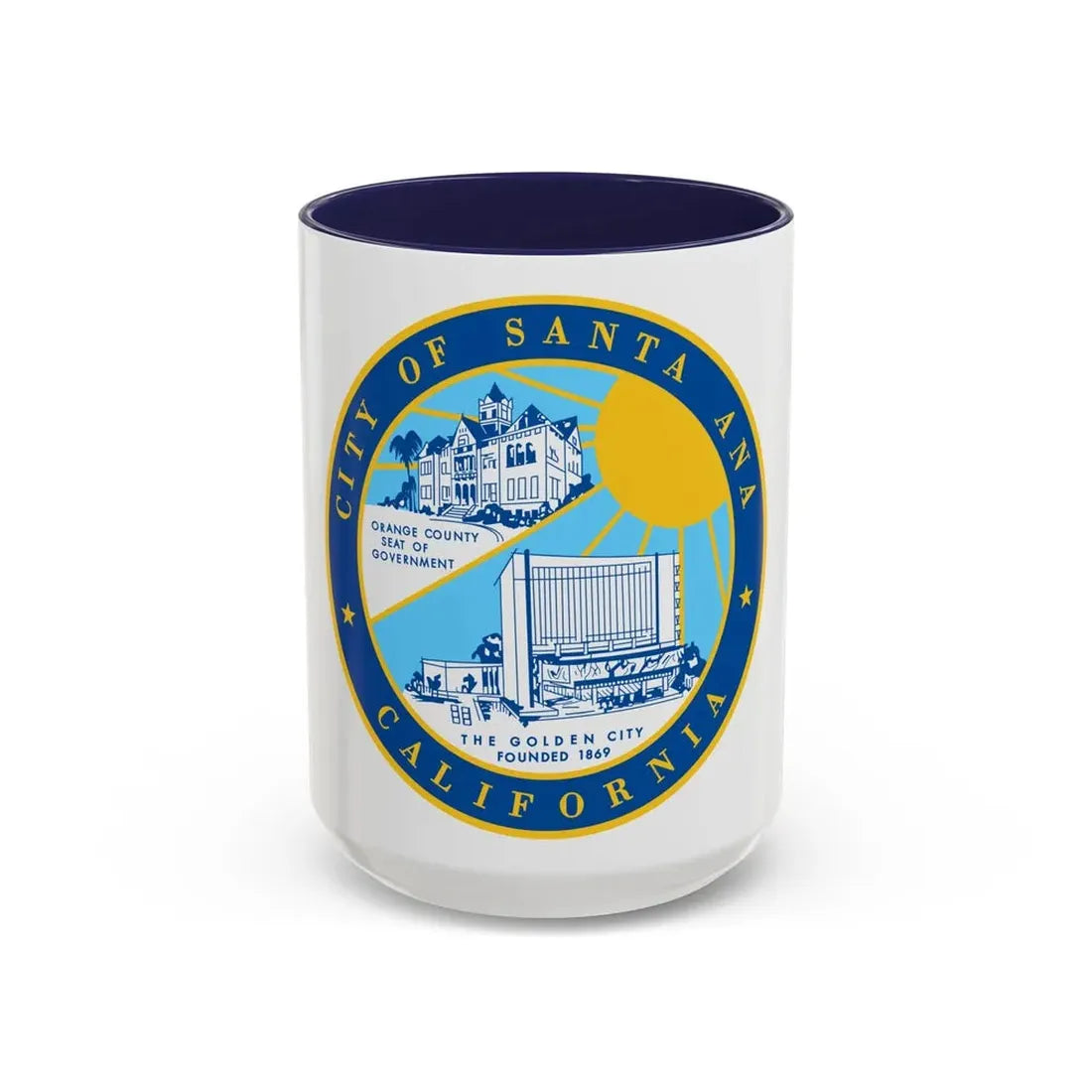 Seal of Santa Ana California - Accent Coffee Mug - Go Mug Yourself