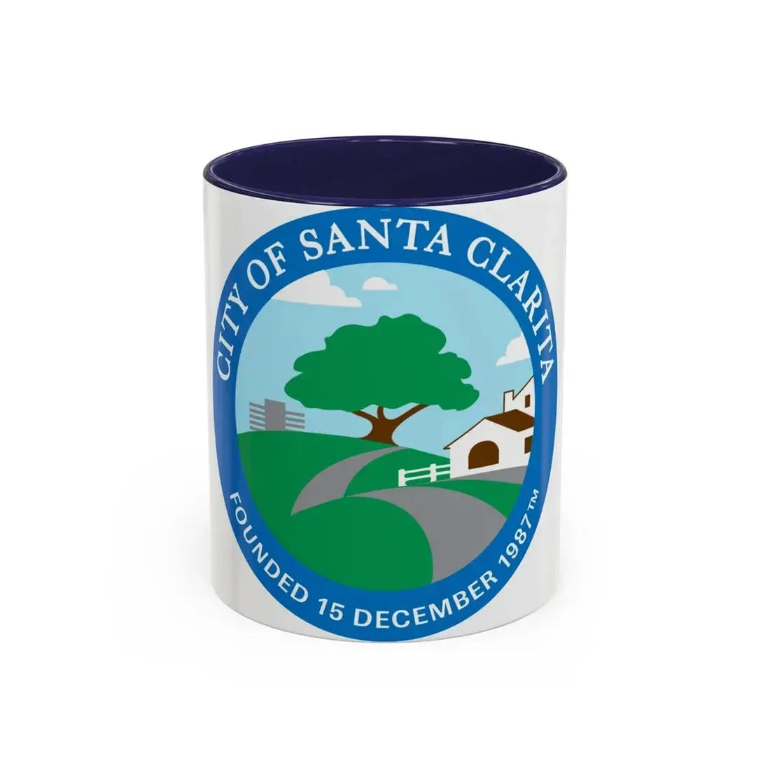 Seal of Santa Clarita California - Accent Coffee Mug 11oz Navy - Go Mug Yourself