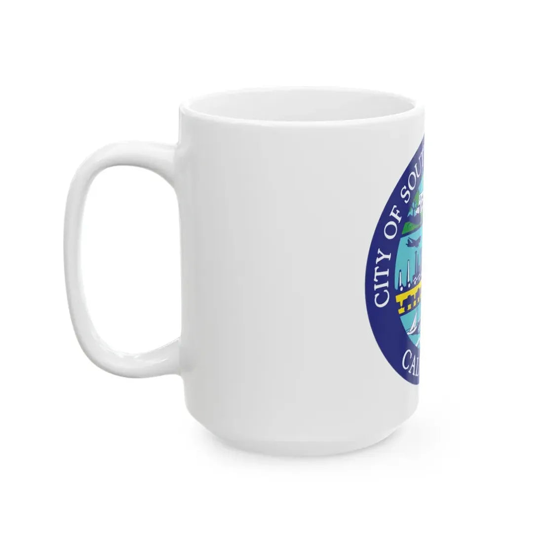 Seal of South San Francisco California - White Coffee Mug - Go Mug Yourself